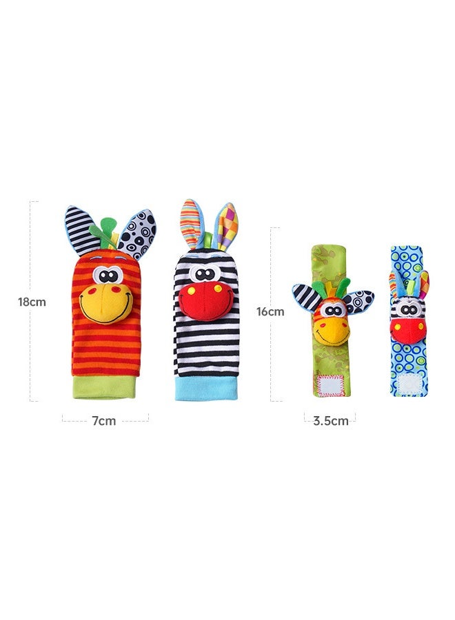 Baby Socks Wristband Set Plush Hand Rattle Baby Toys - Image 3
